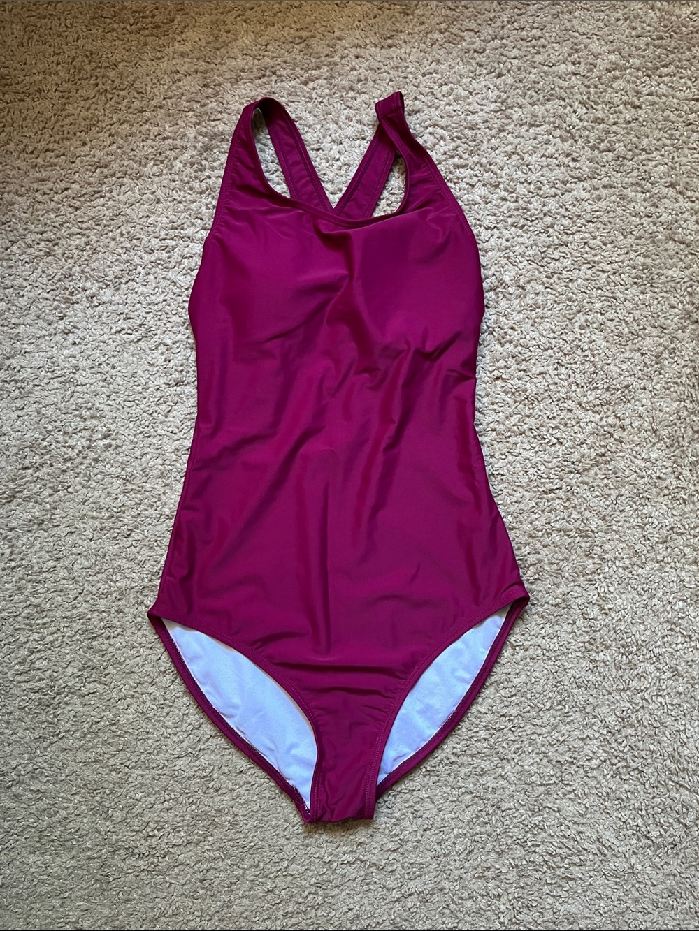 Classic One-Piece Swimsuit in Deep Magenta